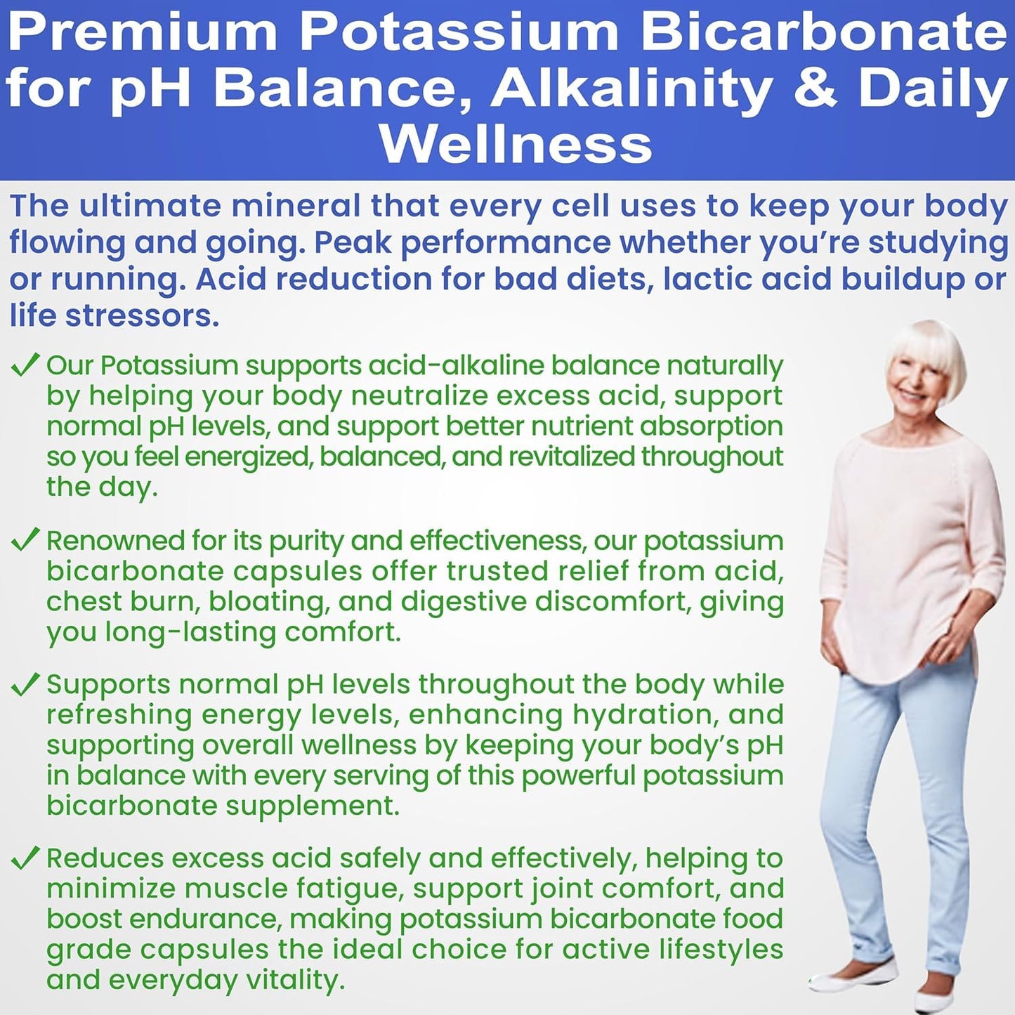 Kidney Restore Potassium Bicarbonate Supplement Capsules, 240 Capsules