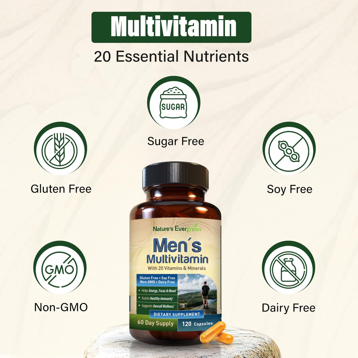 Nature's Evergreen Completely Men's Multivitamins & Multiminerals Capsules 120 Count