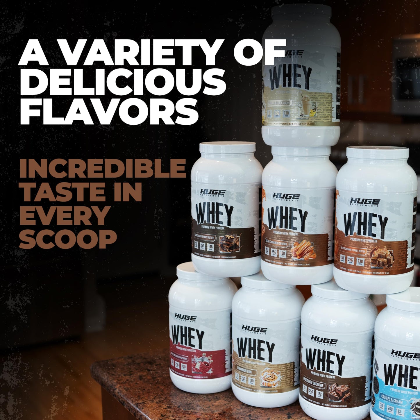 Huge Supplements Huge Whey Protein Powder, Chocolate Brownie, 30 Servings