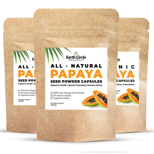 Earth Circle Organics Papaya Seed Powder Capsules 180 Capsules