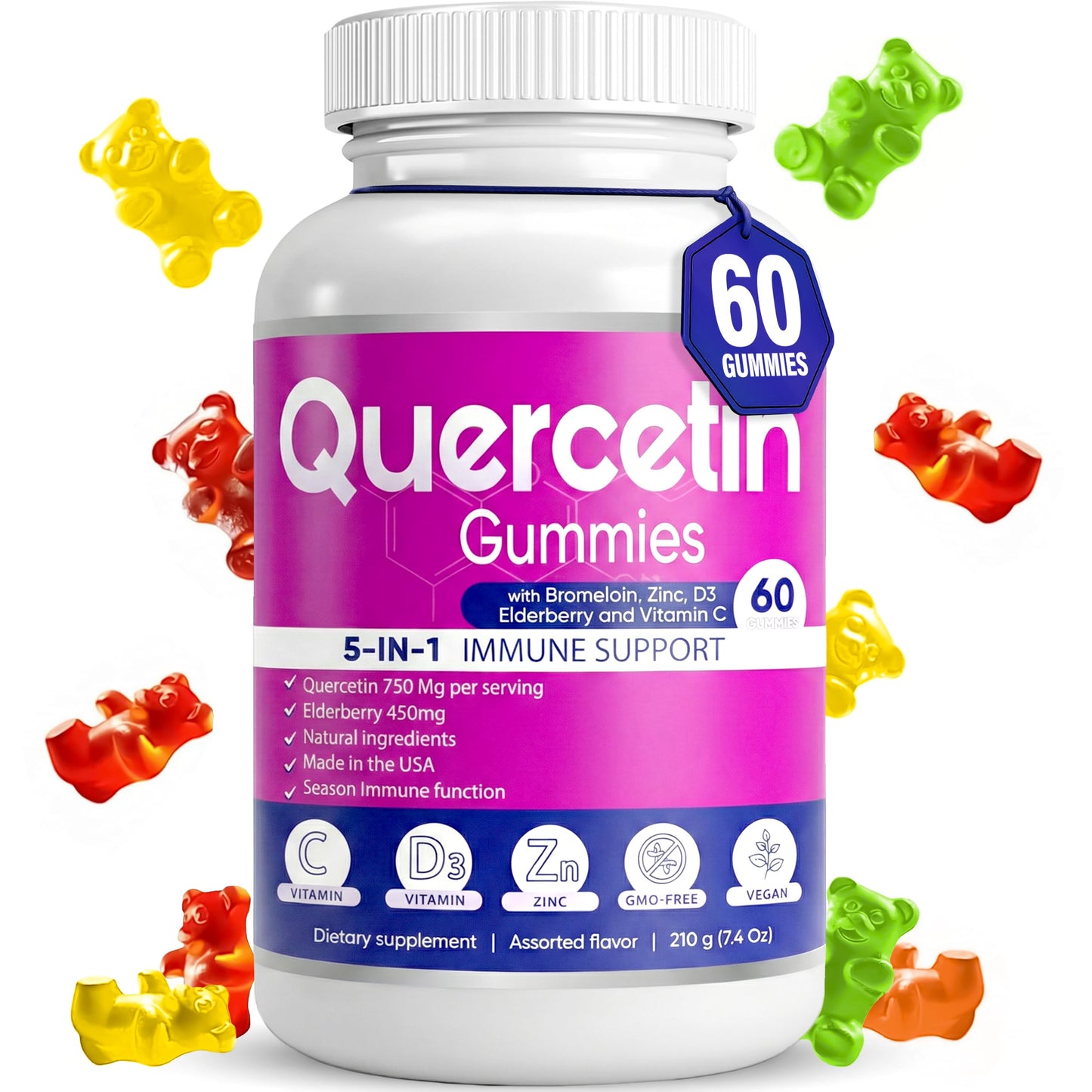 BIO VITALICA Quercetin Gummies Gummy 60 Count