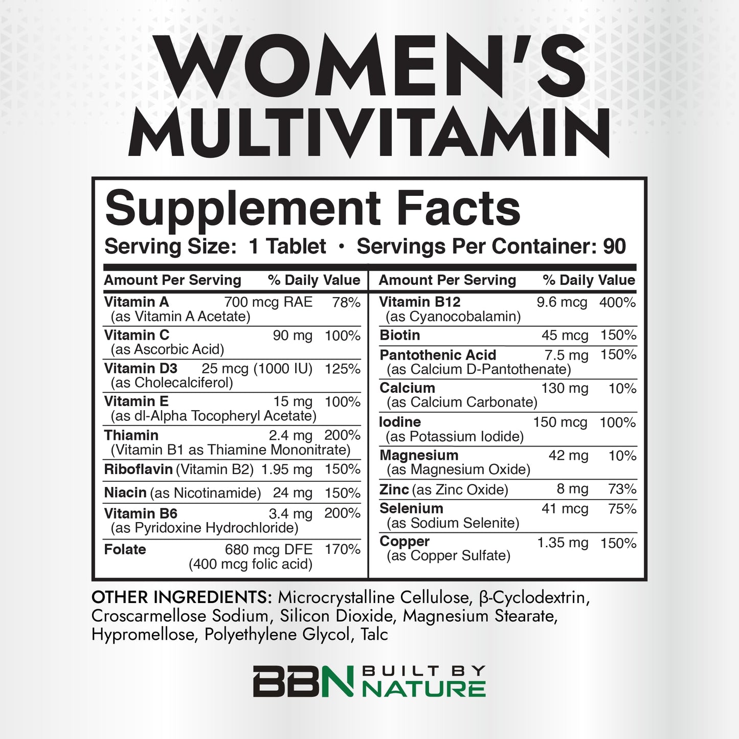 Built by Nature Multivitamin for Women 90 Tablets
