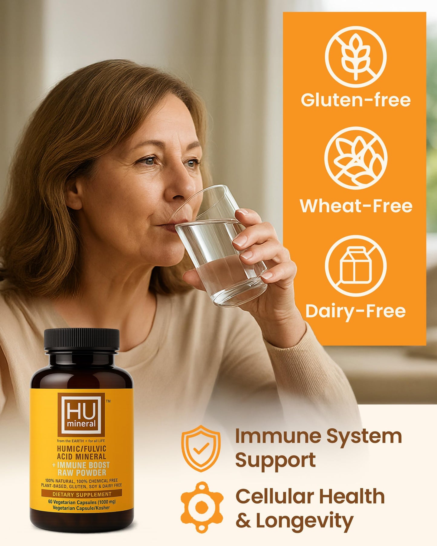 HUmineral Humic & Fulvic Acid Supplement Capsules, 60 Count