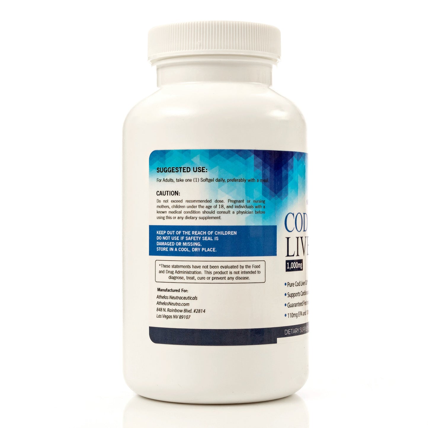 Athelas Neutraceuticals Cod Liver Oil Capsules Softgel 120