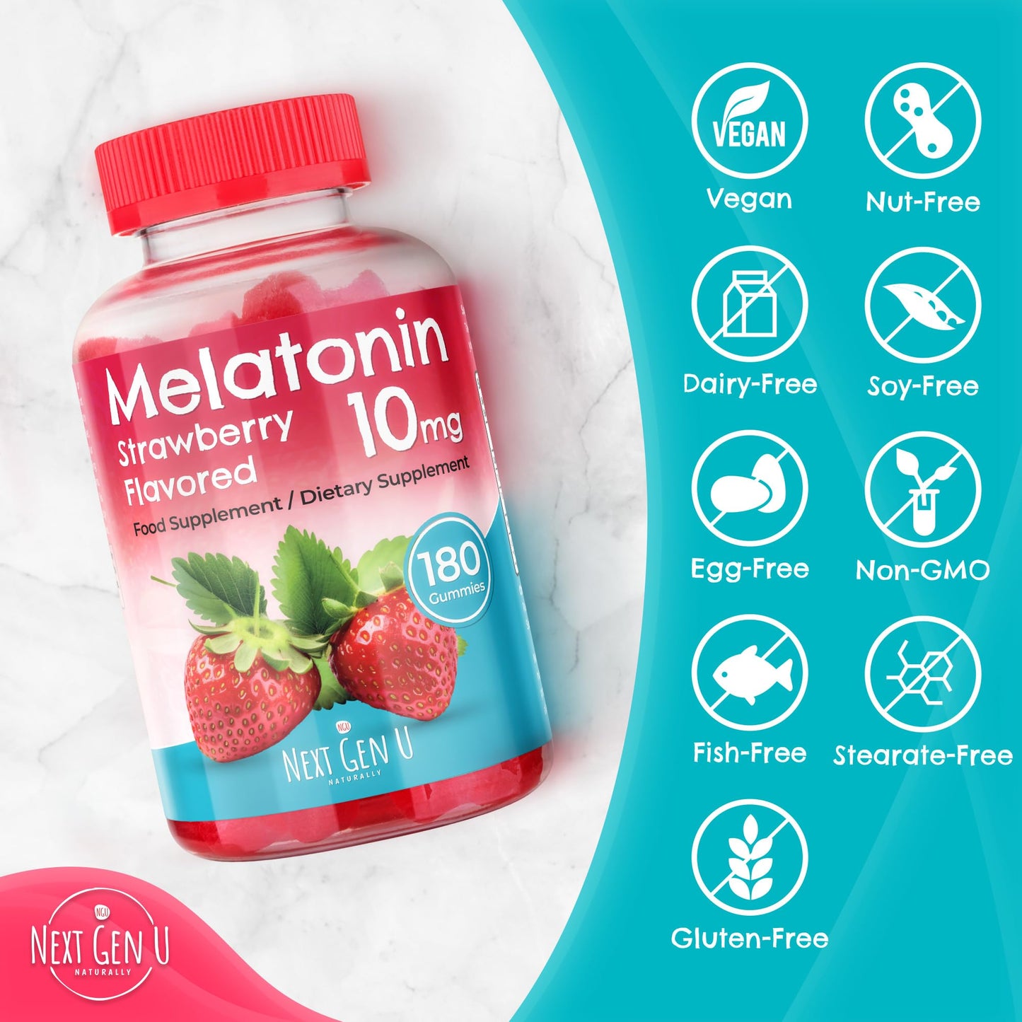 NGU Next Gen U Melatonin Gummies 180 Count