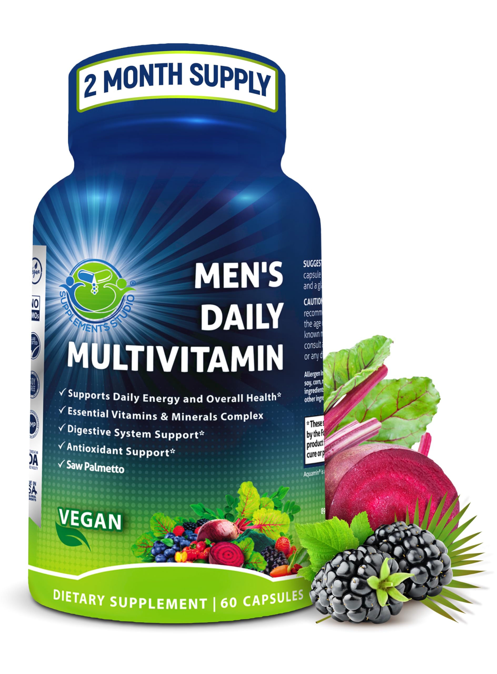 SUPPLEMENTS STUDIO Men's Daily Multivitamin Capsule, 60 Count