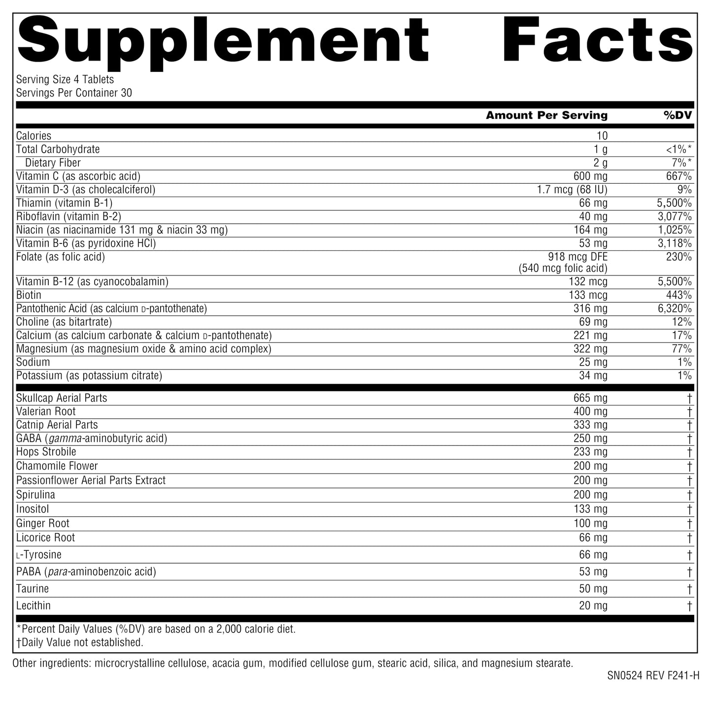 Source Naturals Hi-Stress B&C with Herbs Tablet 120