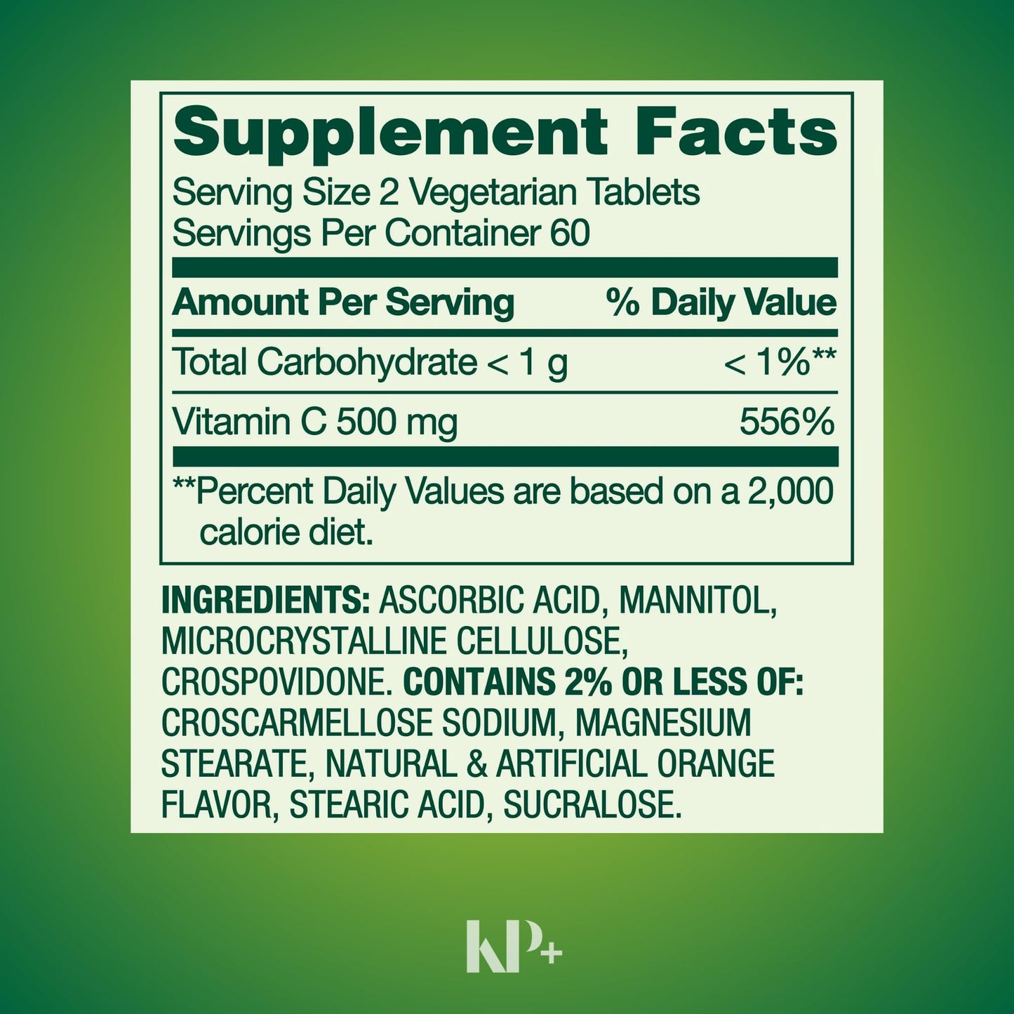 KP+ Vitamin C 500 mg 120 Tablets