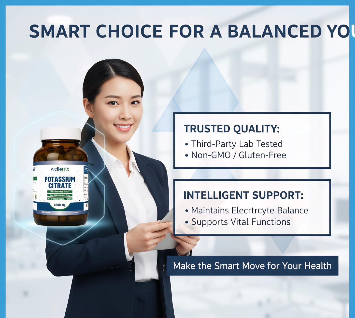 Wellotrix Nutraceuticals Potassium Citrate 1600 mg Capsules, 120 Count