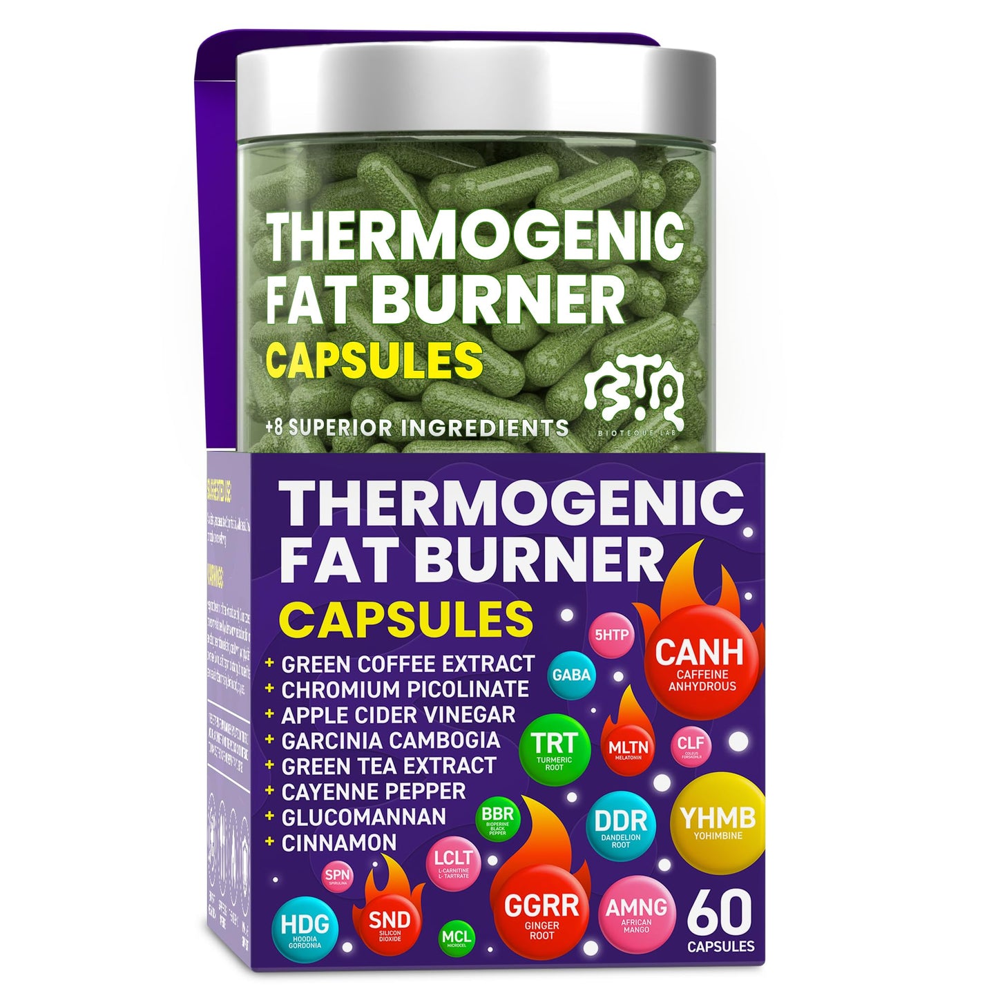 BIOTEQUELAB Thermogenic Fat Burner Capsule 60 Count