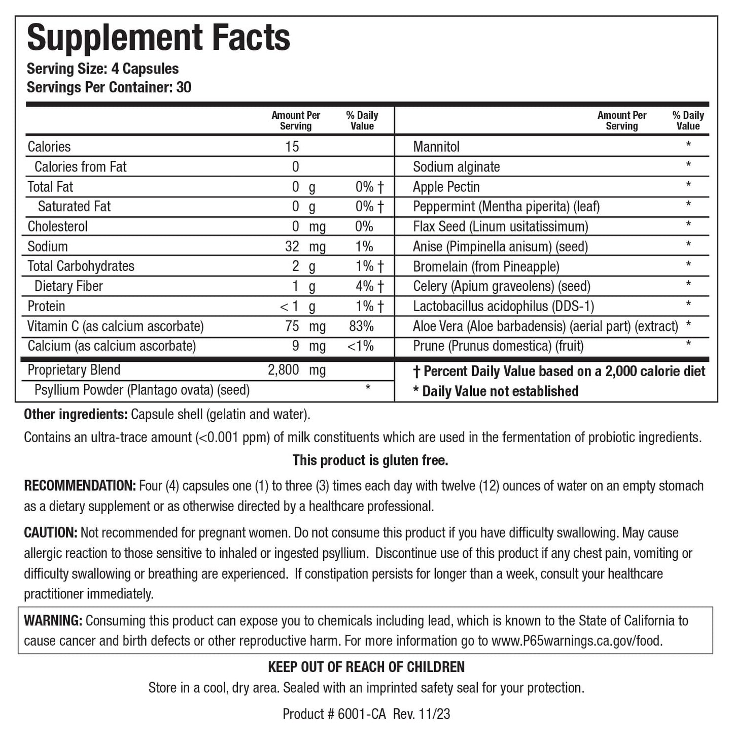 BIOTICS RESEARCH Colon Plus Fiber Capsule, 120 Capsules