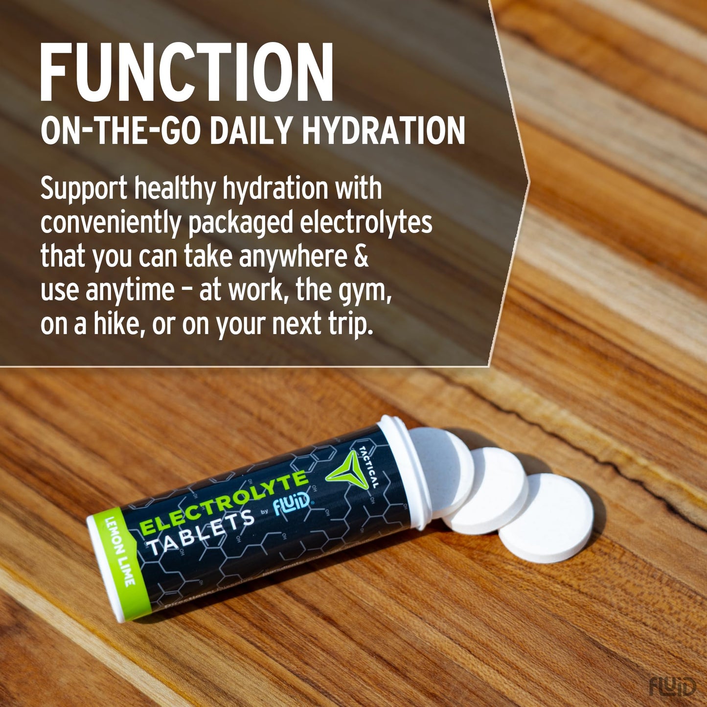 Fluid Tactical Effervescent Electrolyte Tablets 40 Count