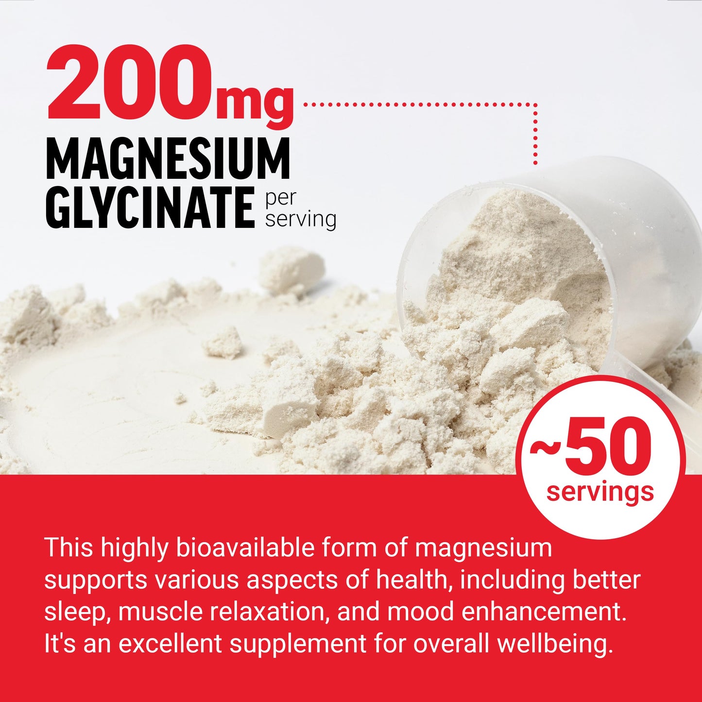 Force Factor Magnesium Glycinate 200mg Powder, 4.94 oz