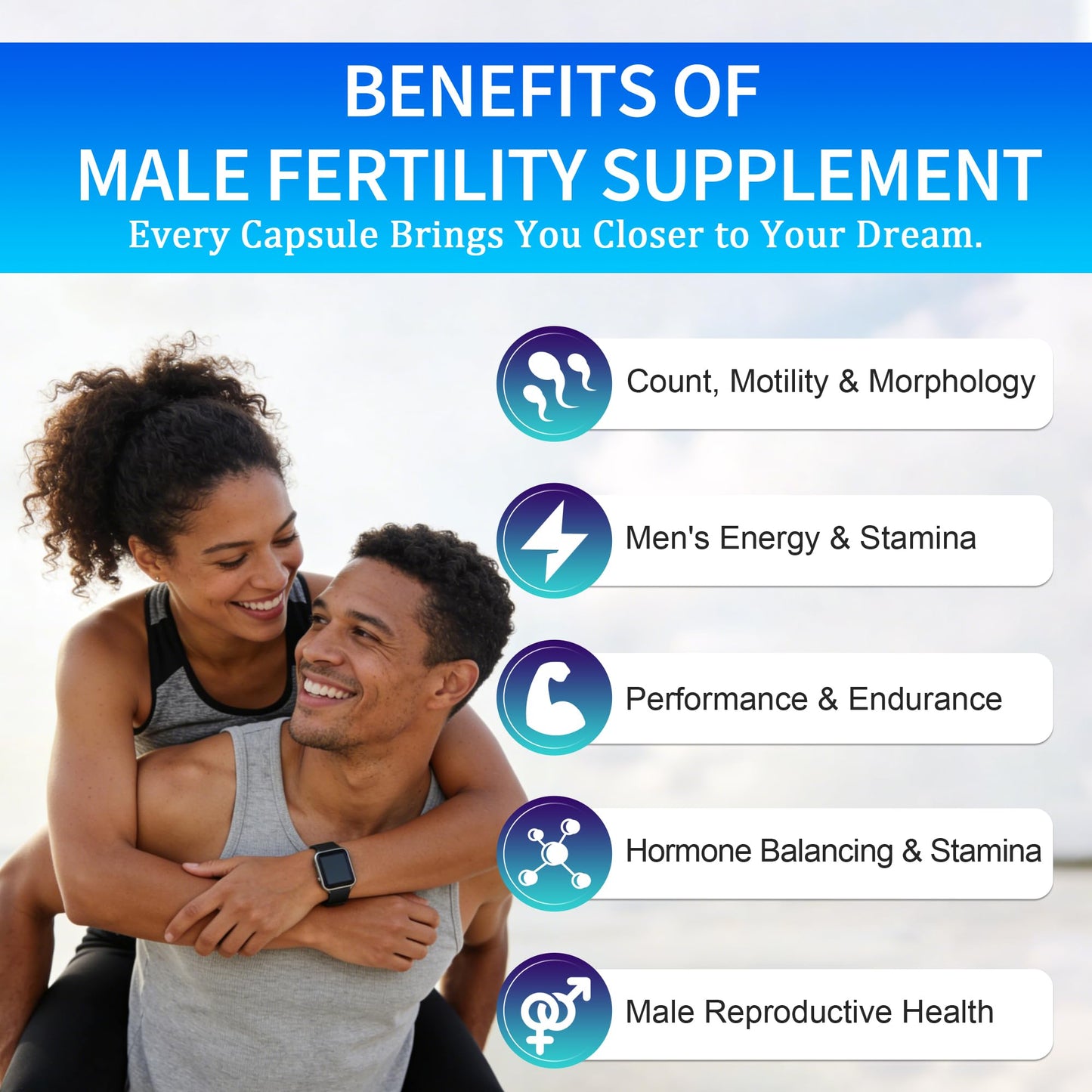Ulvara Male Fertility Supplements with CoQ10, Maca Root, Zinc, 120 Capsules