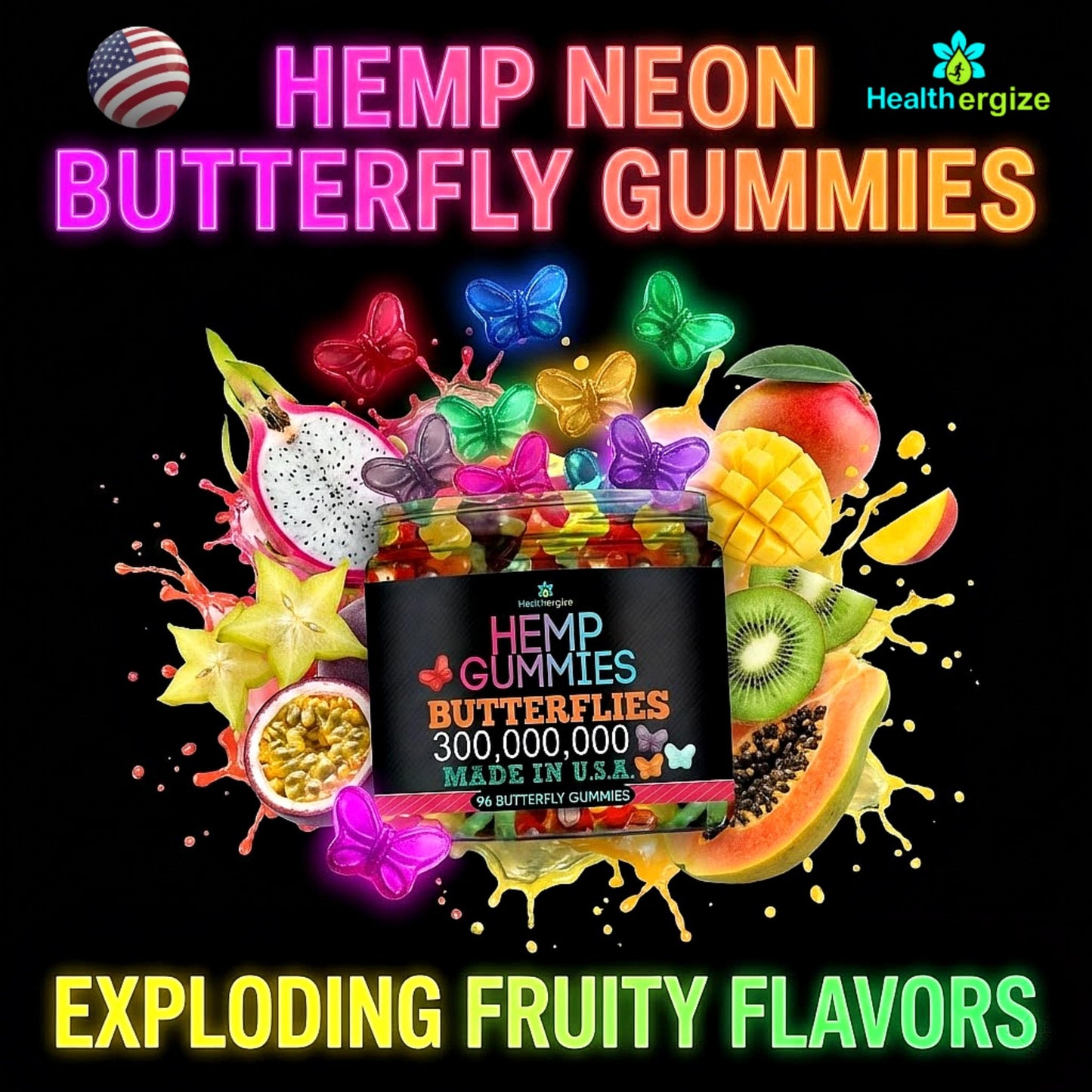 Healthergize Hemp Sleep Gummies for Adults Chewable, 96 Count