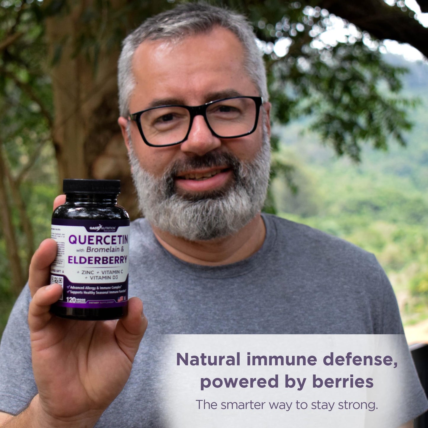 GADE NUTRITION BOOST YOUR HEALTH Quercetin with Bromelain, Elderberry, Vitamin C and Zinc 240 Capsules