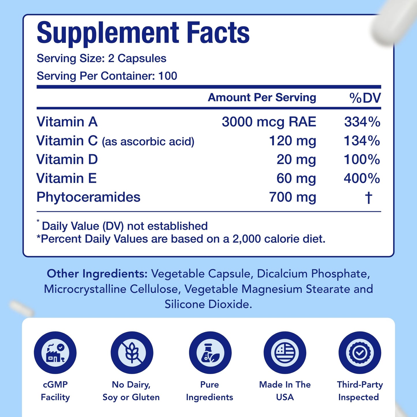 NasaBeahava Extra Strength Phytoceramides Supplement 700mg Capsules, 200 Count