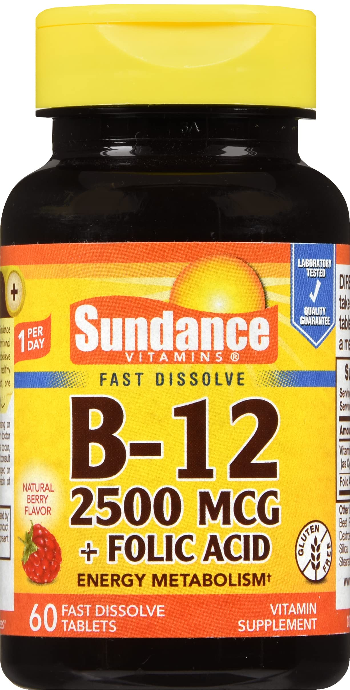 Liarminoo Sundance B-12 2500 mcg + Folic Acid Fast Dissolve Tablet, 120 Tablets