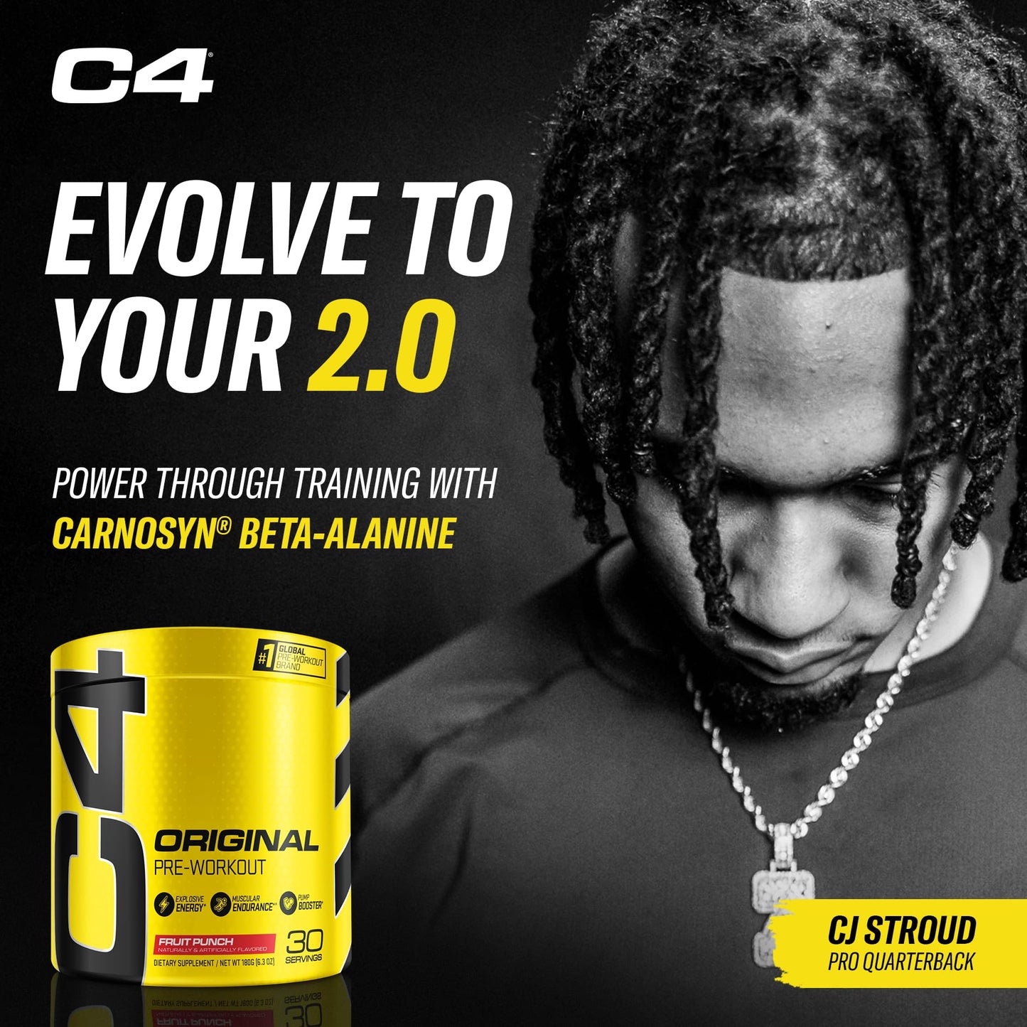 C4 Original Pre Workout Powder Fruit Punch 6.3 Ounces