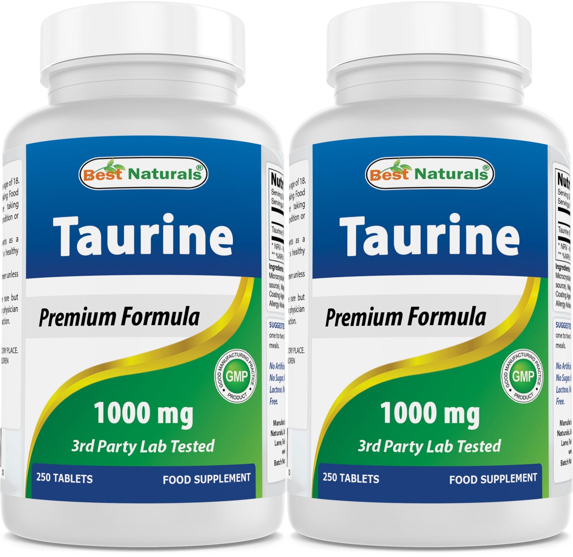 Best Naturals Taurine 1000 mg 500 Tablets