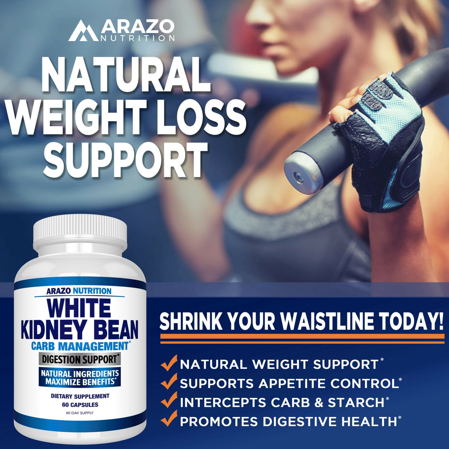 Arazo Nutrition White Kidney Bean Extract Capsule 60 Count