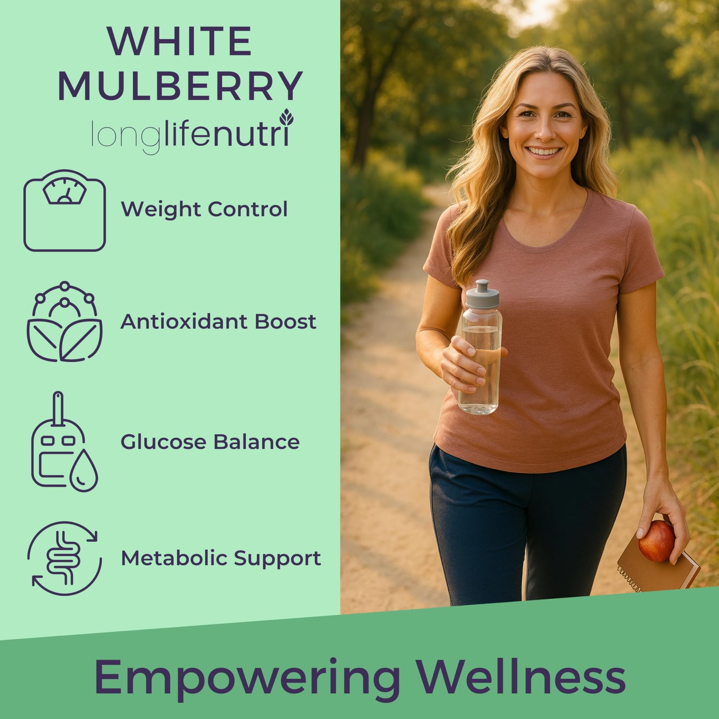 LongLifeNutri White Mulberry Leaf Extract 500mg Capsule, 200 Count