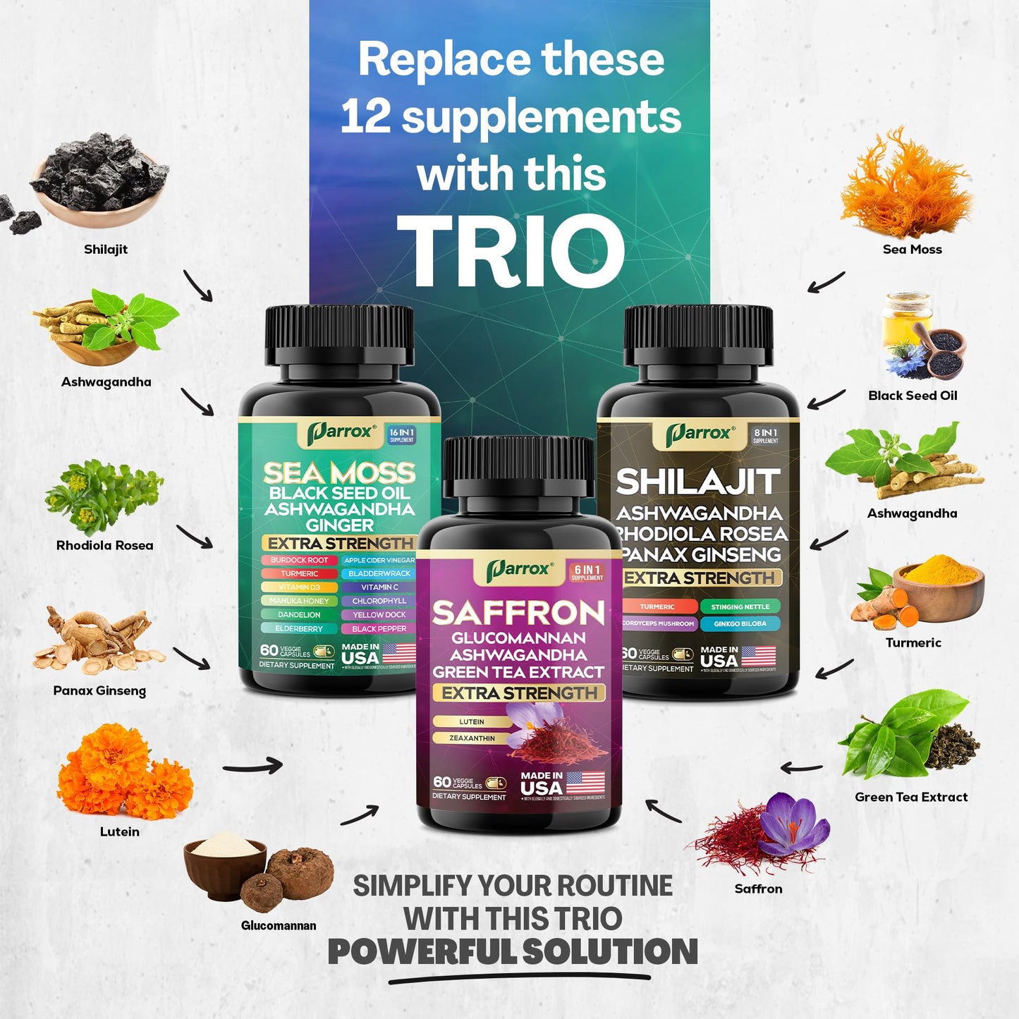 Parrox Vision Vitality Trio Capsules 180