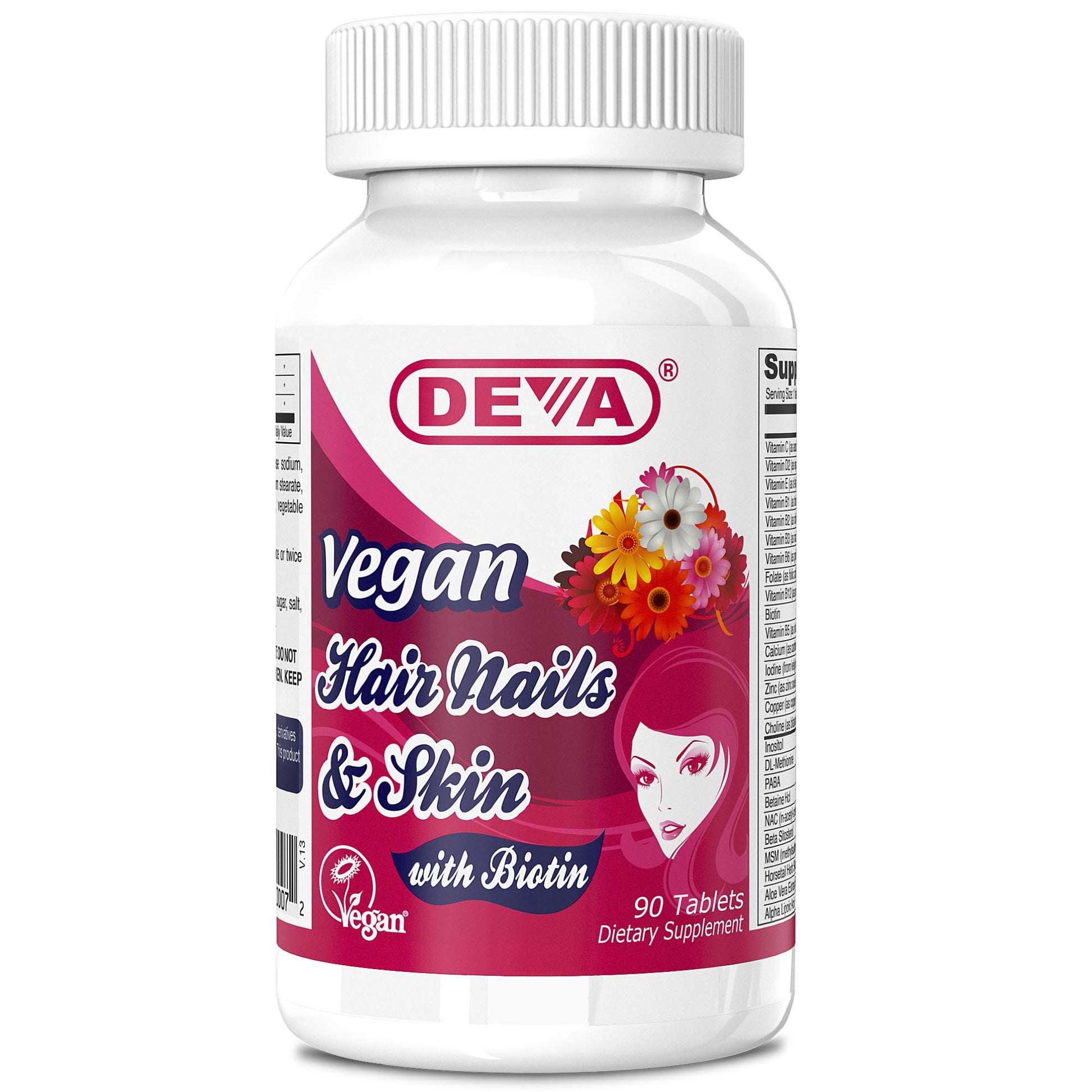 DEVA Vegan Hair, Nails & Skin Biotin Tablet, 90 Tablets