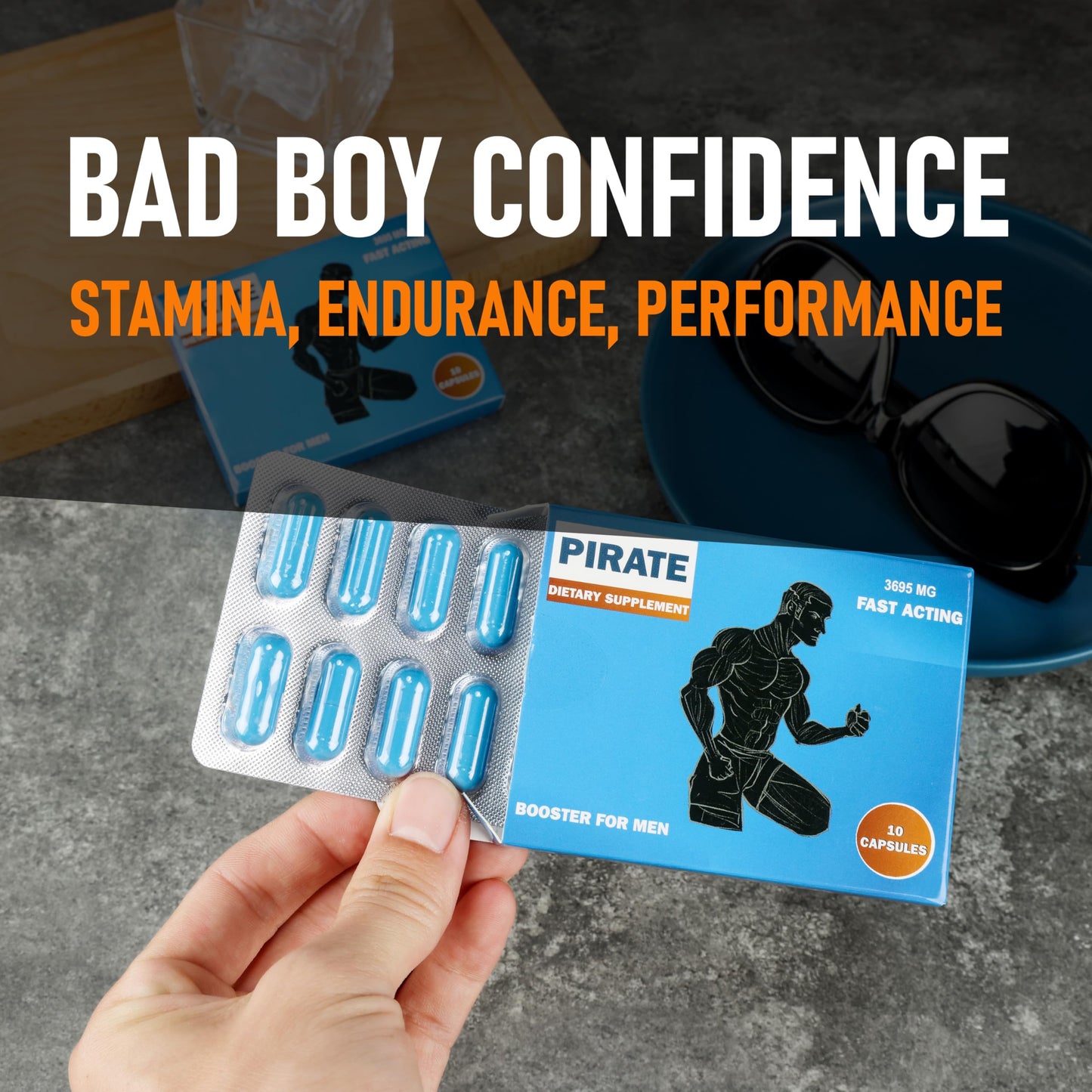 GLADTON Pirate Fast-Acting Performance Enhancer for Men Capsule 10 Count