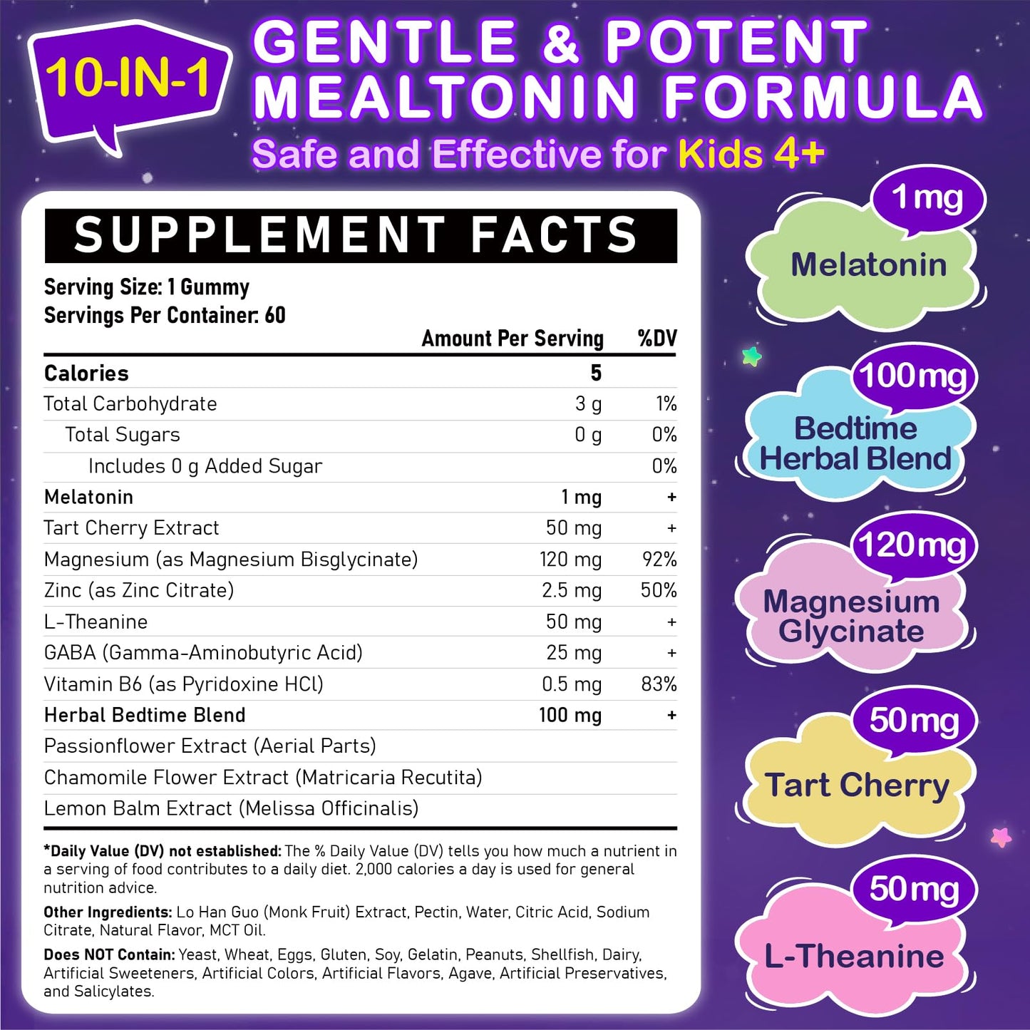 Veyttisy Kids Melatonin Gummies 60 Count