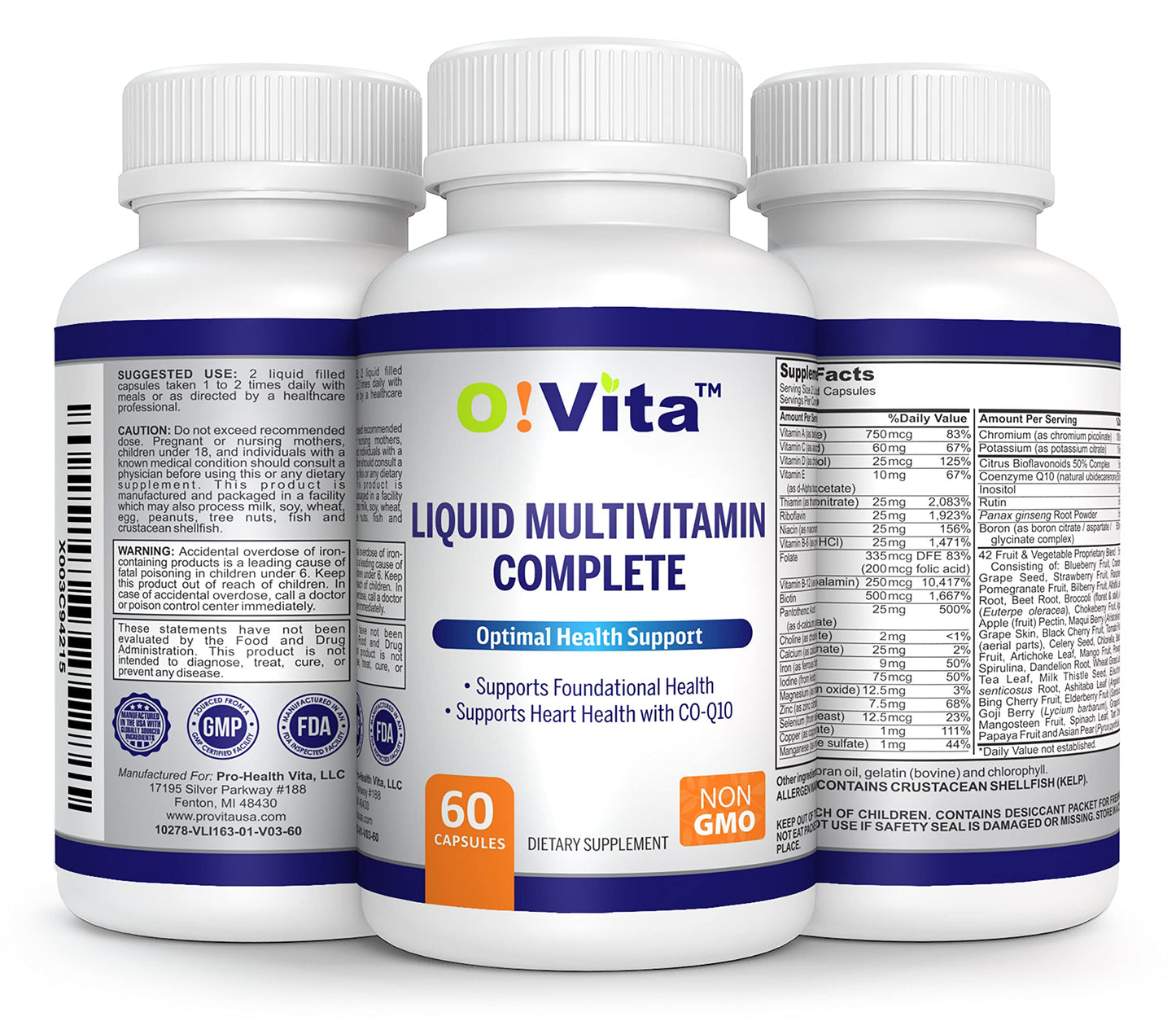 O!VITA Liquid Multivitamin Complete Capsule, 60 Count