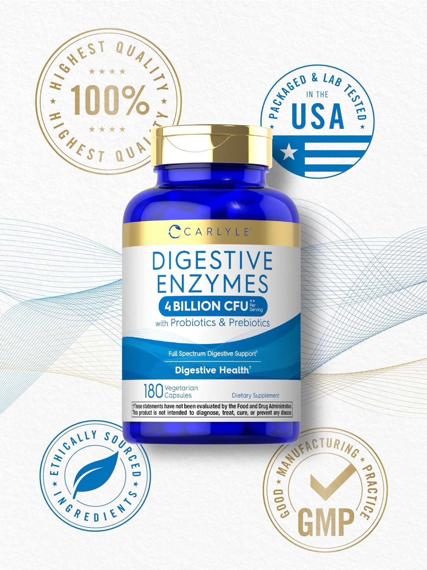 Carlyle Digestive Enzymes With Probiotics & Prebiotics Capsule, 180 Count
