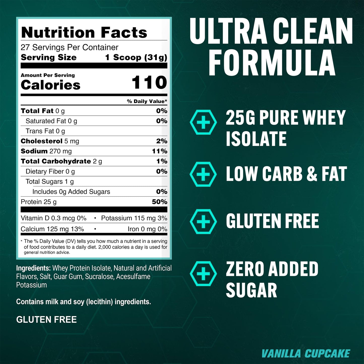 PEScience Isolate Whey Protein Powder Vanilla Cupcake, 29 Servings