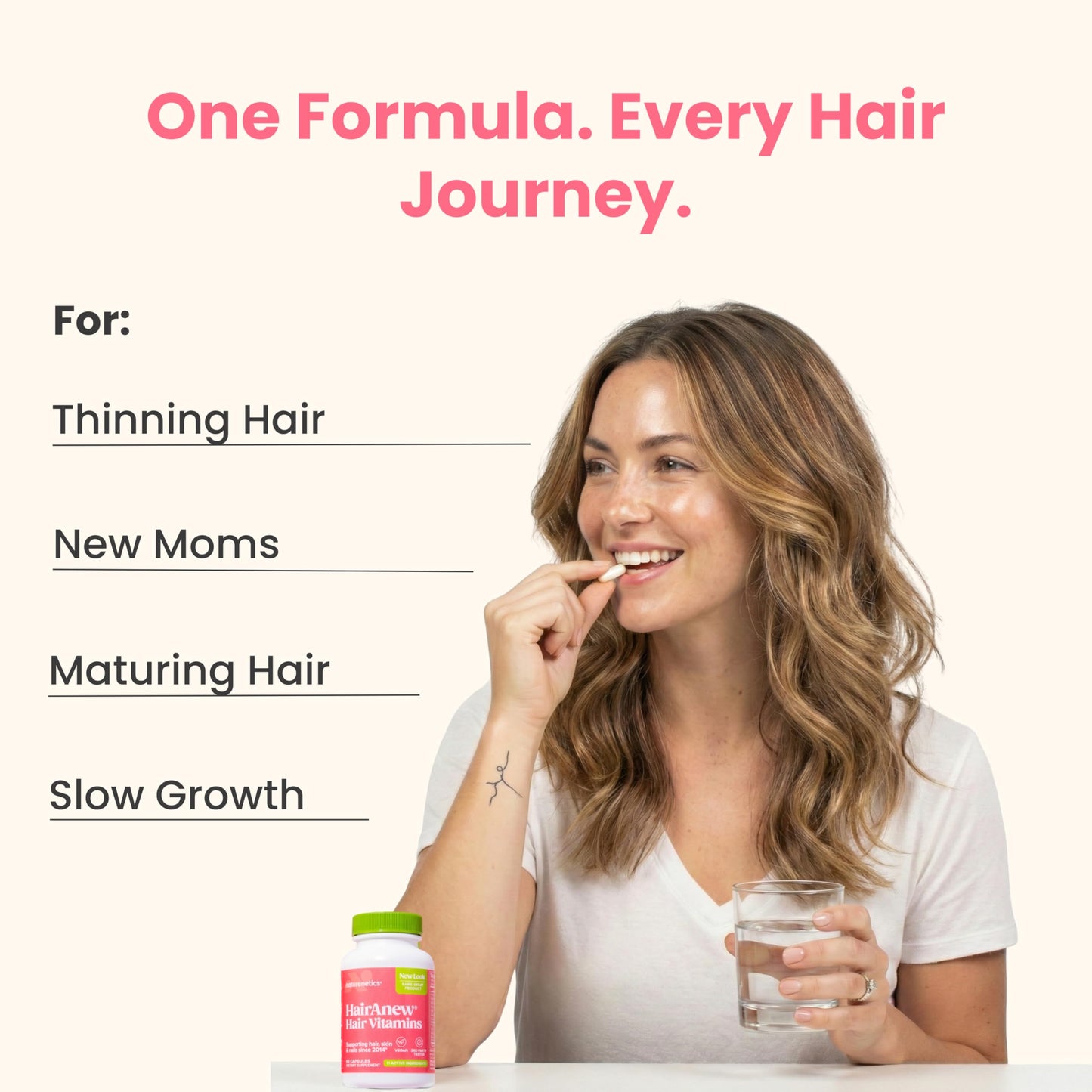 Naturenetics HairAnew Hair Growth Vitamins for Thicker Stronger Hair 360 Capsules