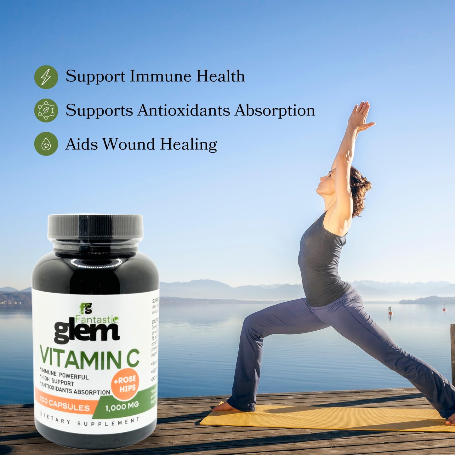 Fantastic Glem Vitamin C 1000mg Capsules, 100 Count