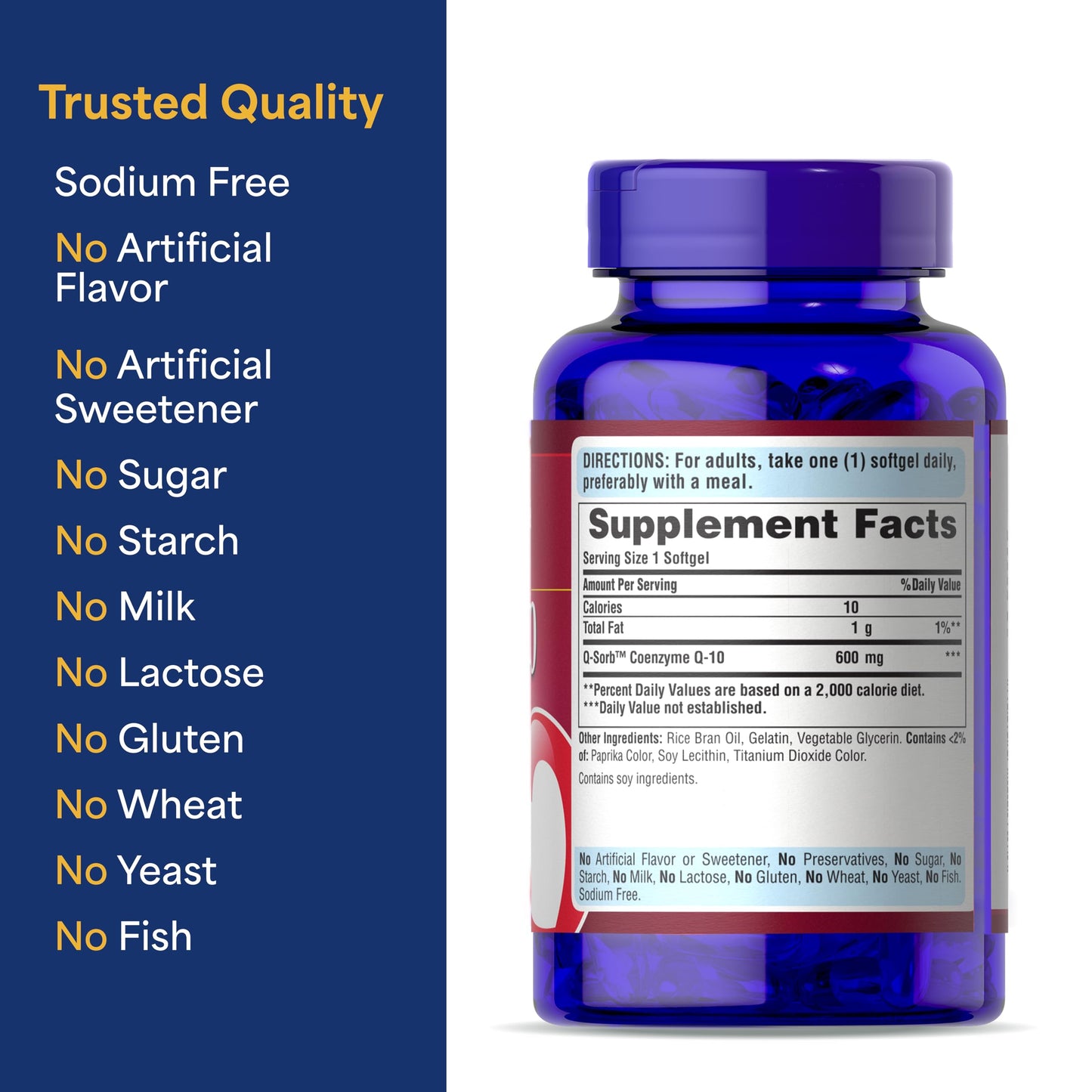 Puritan's Pride CoQ10 600mg Softgels, 60 Count