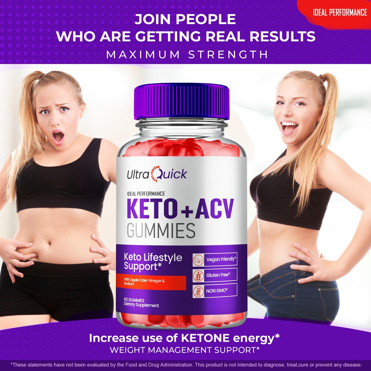 IDEAL PERFORMANCE Ultra Quick Keto ACV Gummies 180 Count