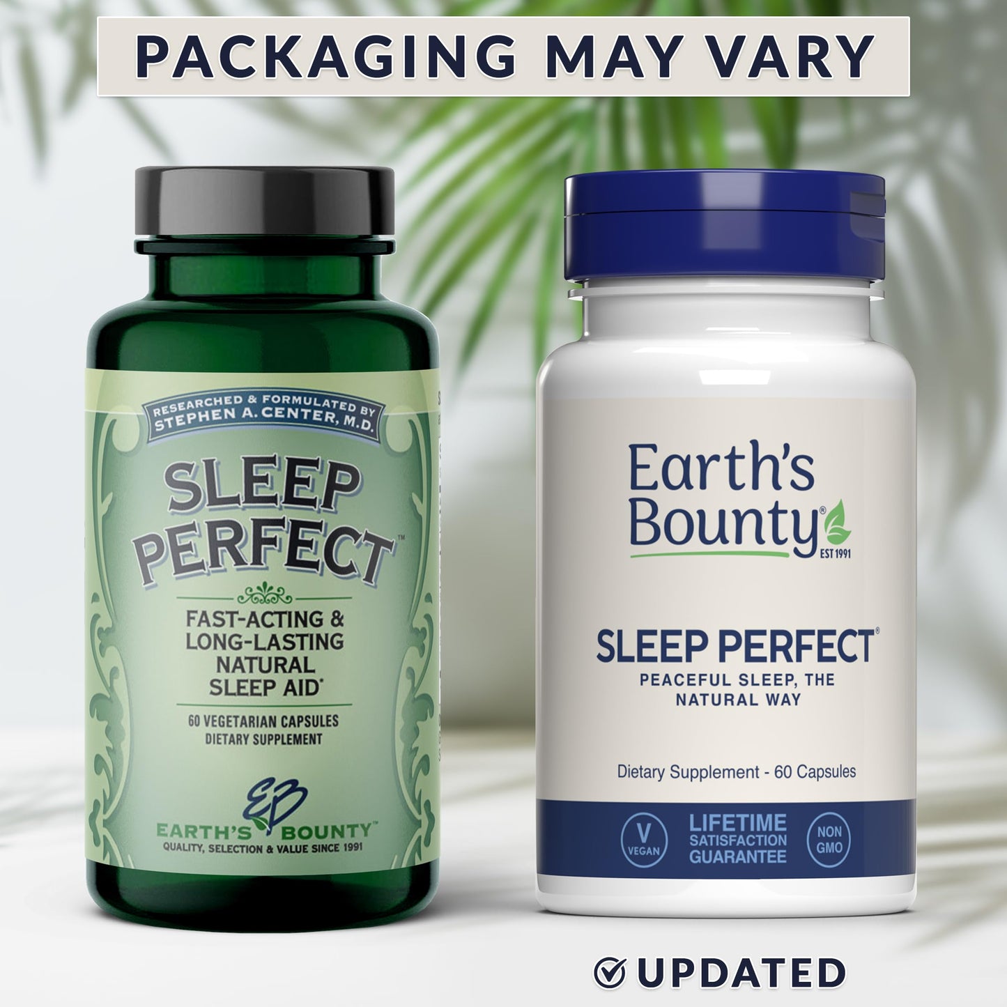 Earth's Bounty Sleep Perfect Natural Sleep Aid with Herbal Extracts and L-theanine No Grogginess Capsule 60 Count