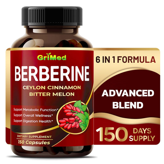 GriMed Berberine Supplement 9,500mg Capsule 150 Count