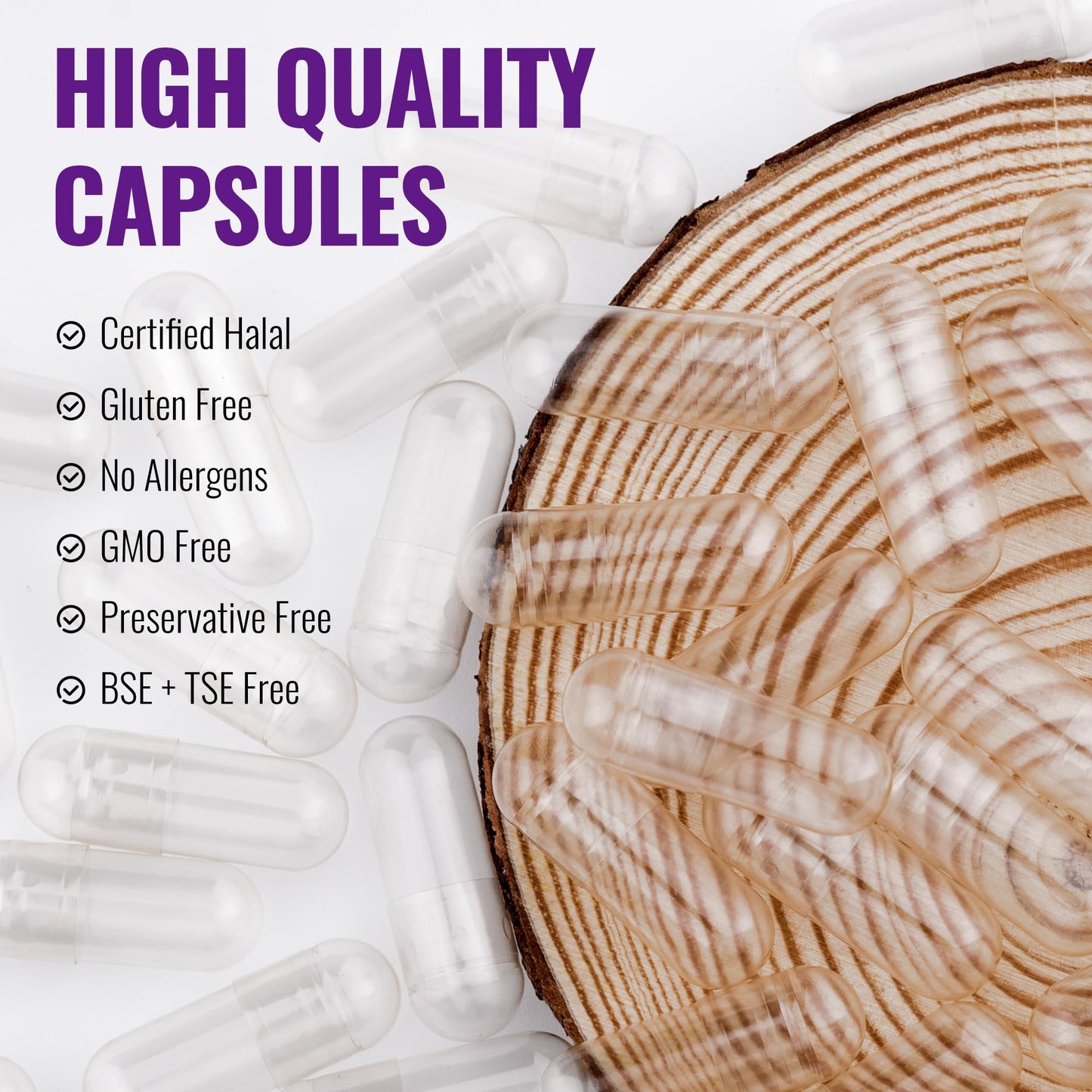 ATNreuro Size 0 Enteric Coated Empty Gelatin Capsules 100 Count