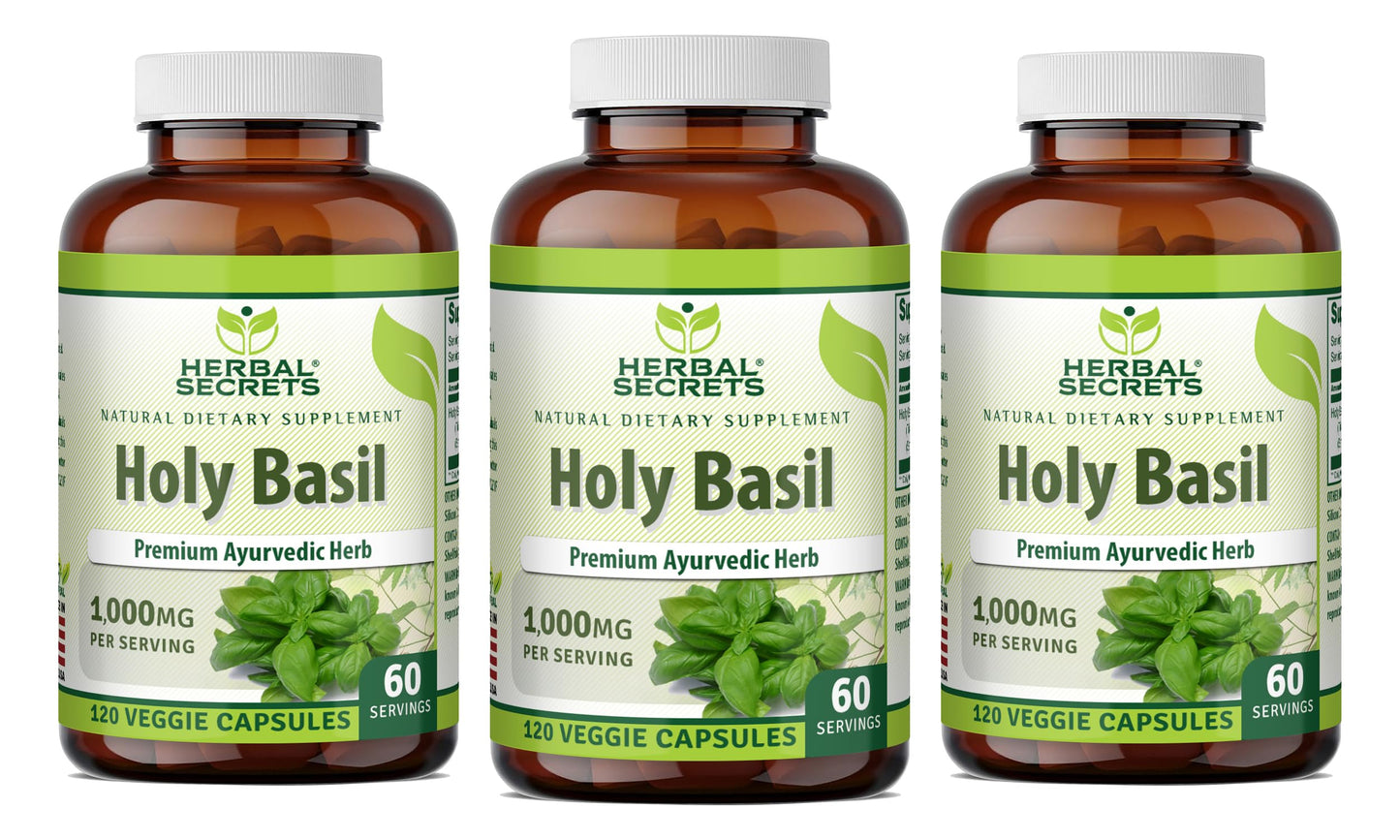 Herbal Secrets Holy Basil 1000 Mg Per Serving Supplement Capsules, 360 Count