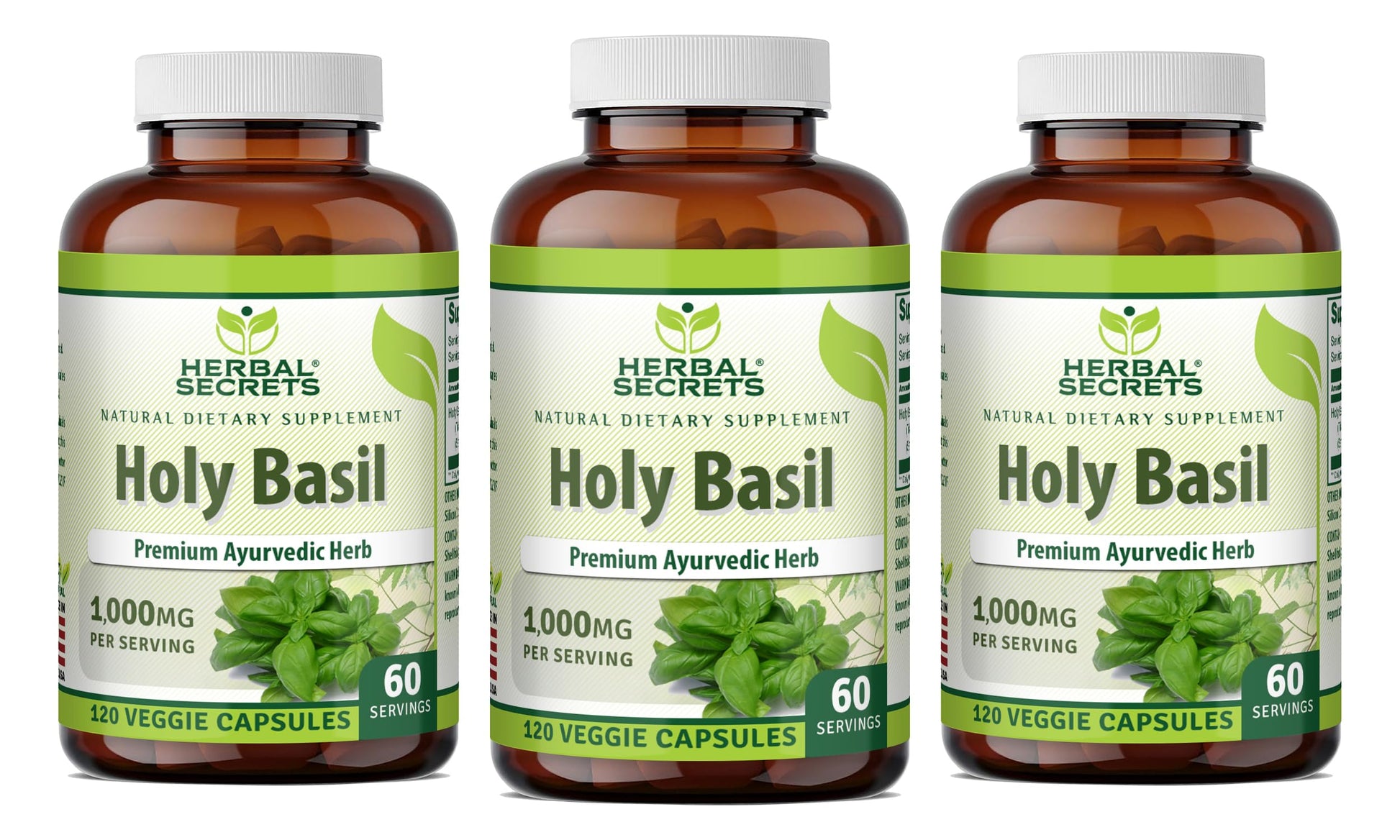 Herbal Secrets Holy Basil 1000 Mg Per Serving Supplement Capsules, 360 Count