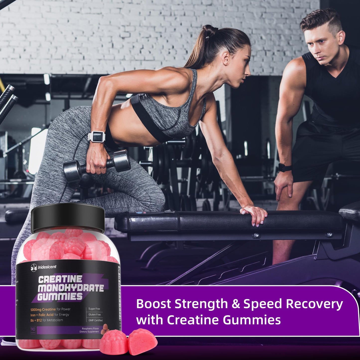 IRIDESICENT Creatine Monohydrate Gummy 90 Count