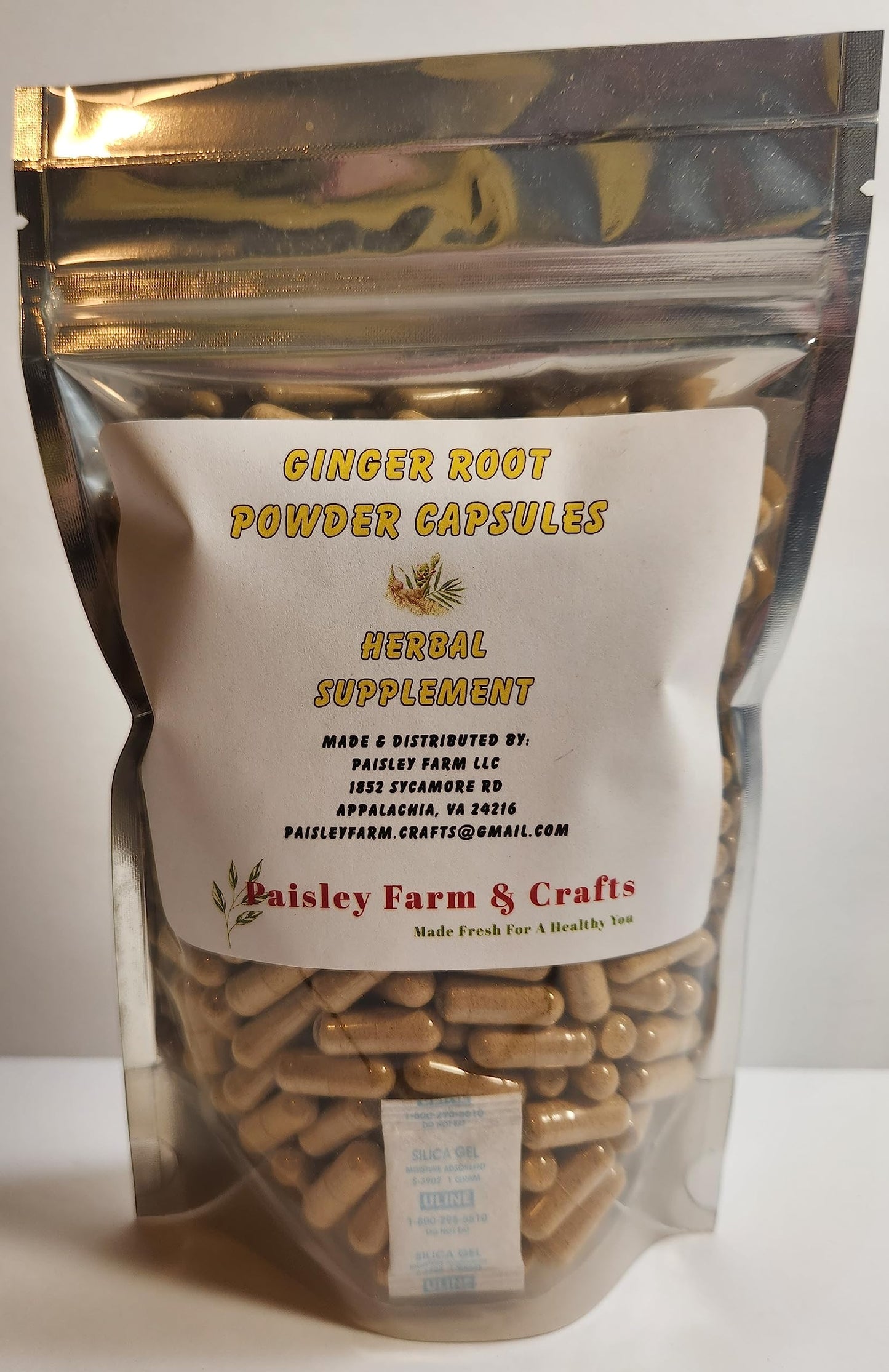 Paisley Farm and Crafts Ginger Root Moringa Leaf and Seed Capsules 300 Count