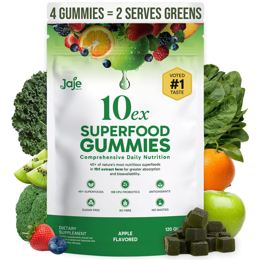 Jaje Health Supergreens Gummies with Probiotics, 120 Gummies