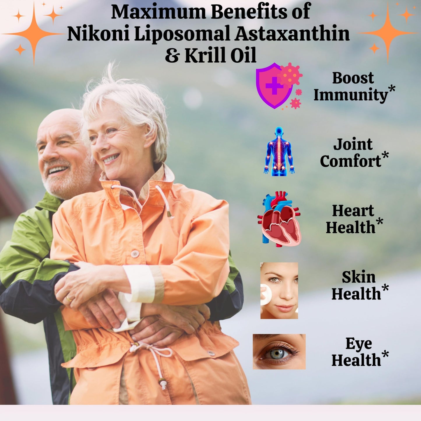 Nikoni Liposomal Astaxanthin 24mg with Kril Oil 500mg Capsule, 240 Capsules