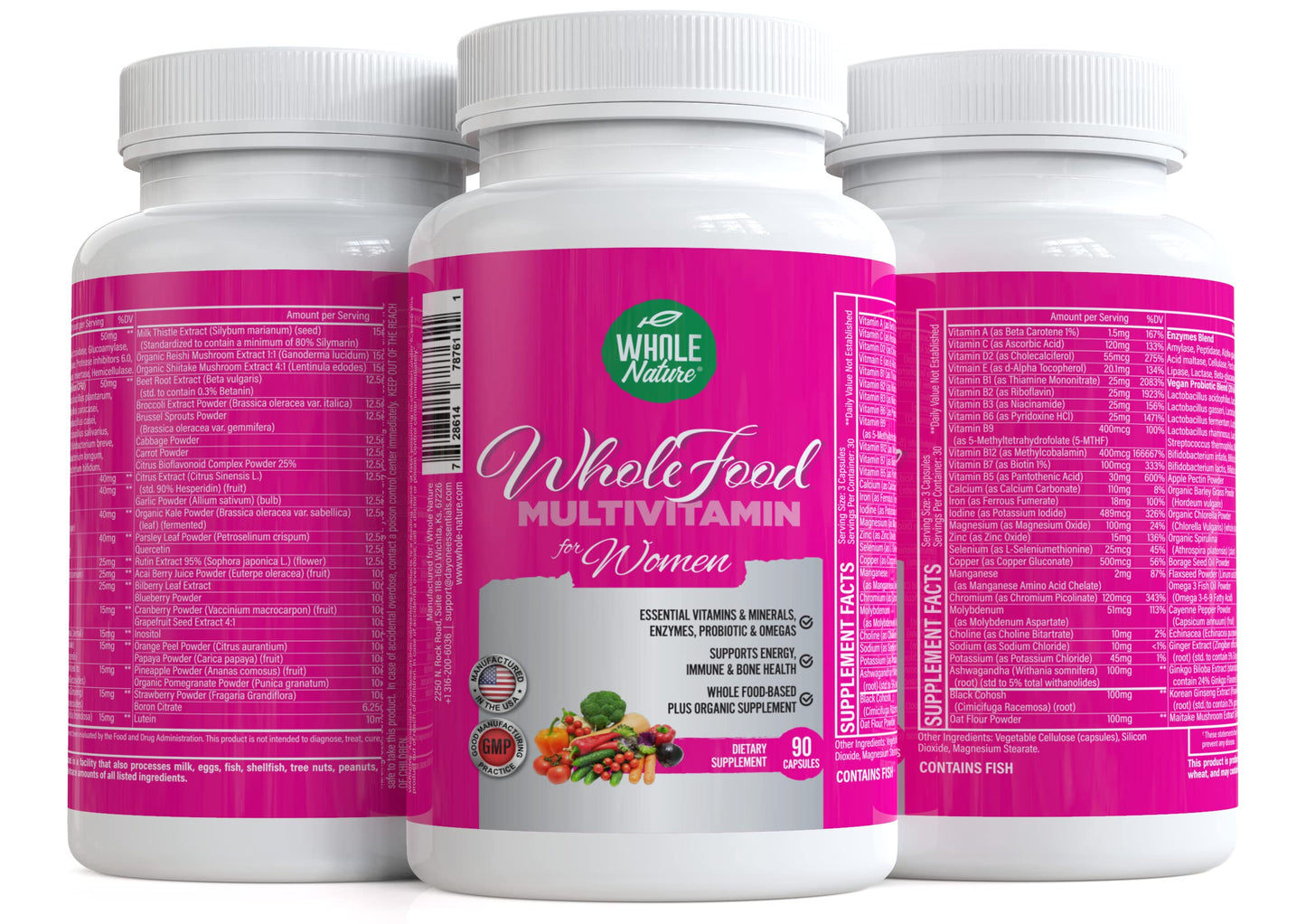 Whole Nature Whole Food Multivitamin for Women Capsules 90 Count