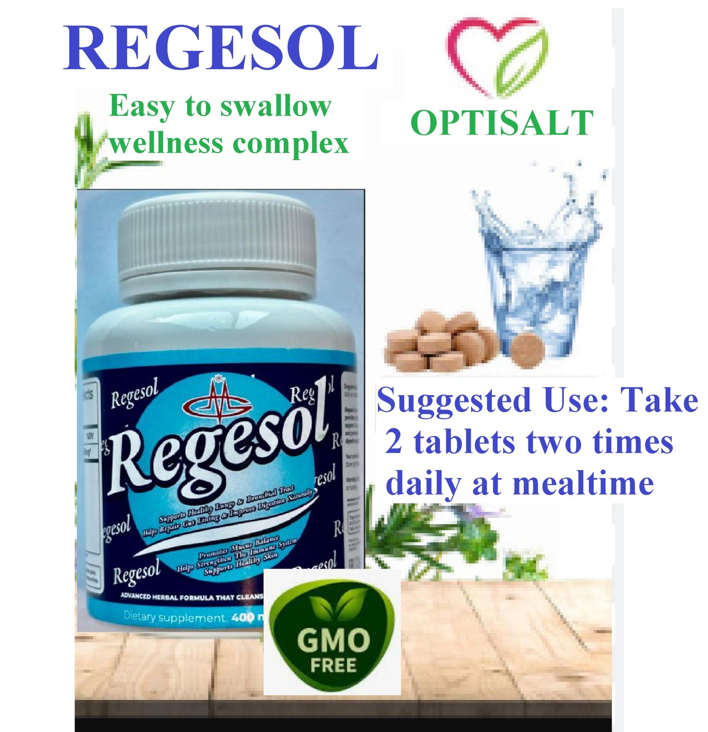 GENERIC Regesol Lung Cleanse & Detox Formula for Bronchial & Respiratory System - Breathe Easy, Leaky Gut Repair Immune Remedy - Licorice Root, Stinging Nettle Tablets, 60 Count