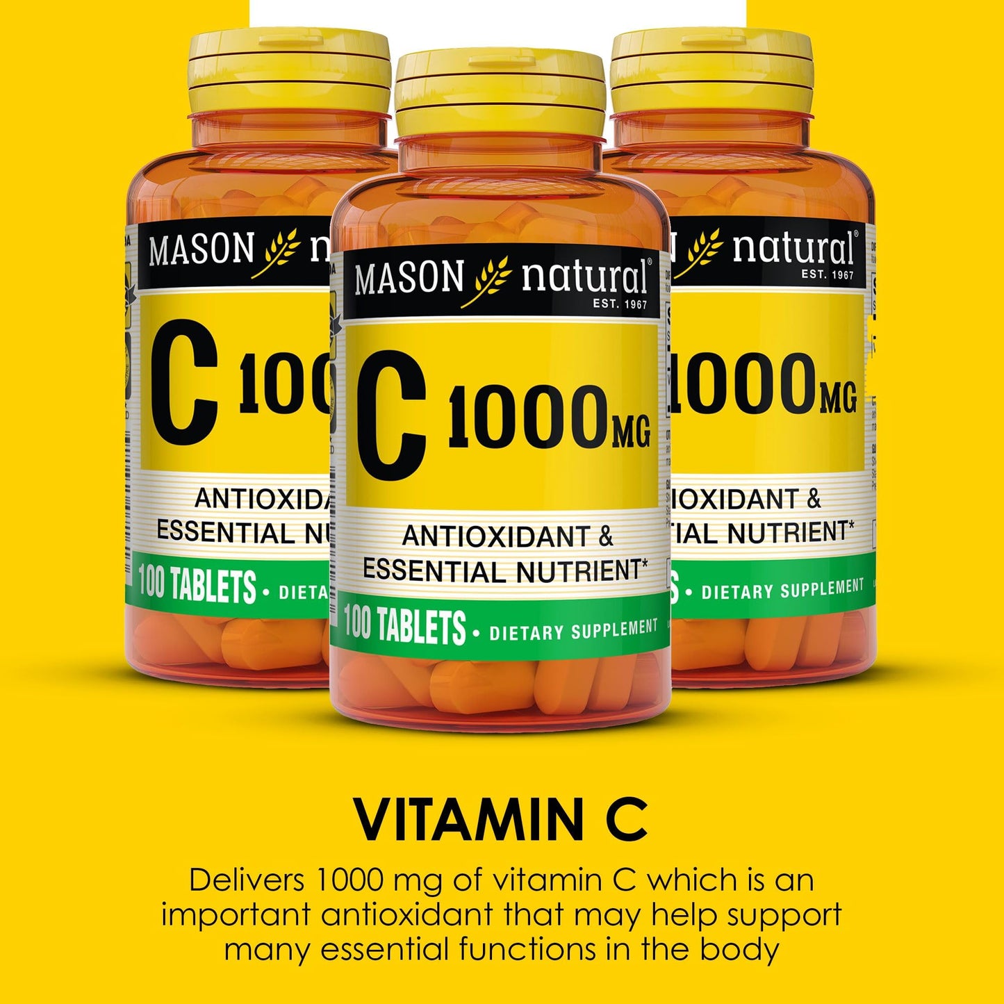 Mason Natural Vitamin C 1,000 mg Tablet, 300 Tablets