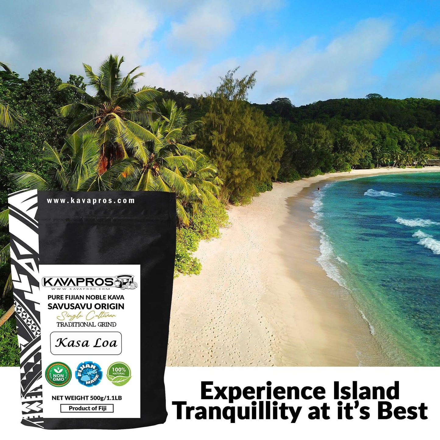 Kava Pros Kava Fijian Loa Pure Organic Fiji Kava Single Cultivar Powder 17.6 oz